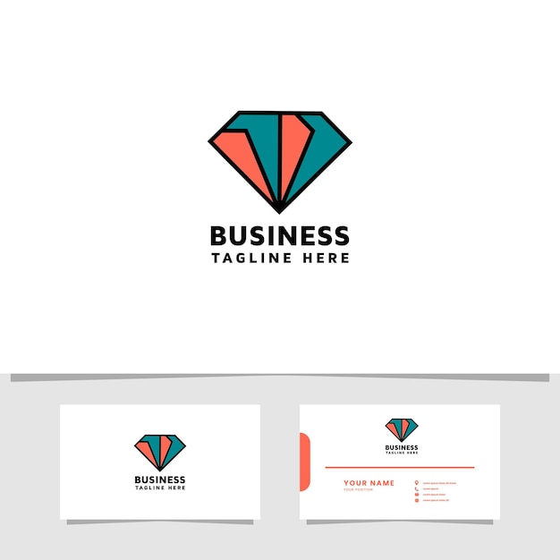 Colorful diamond logo template design