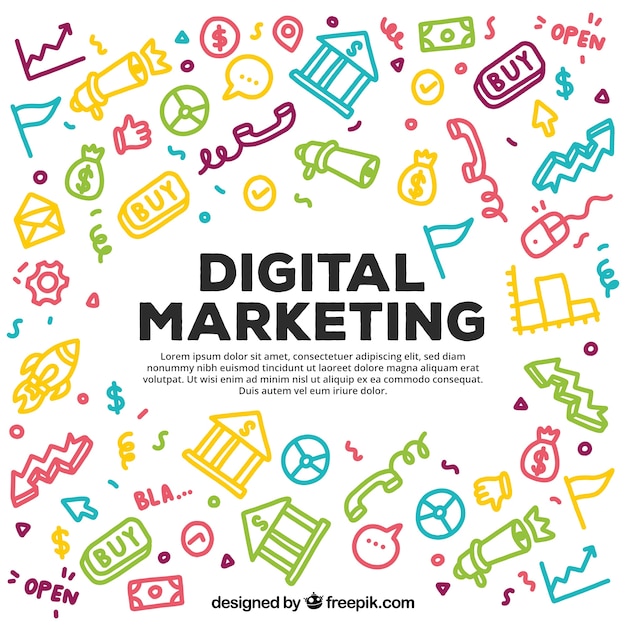 Colorful digital marketing pattern