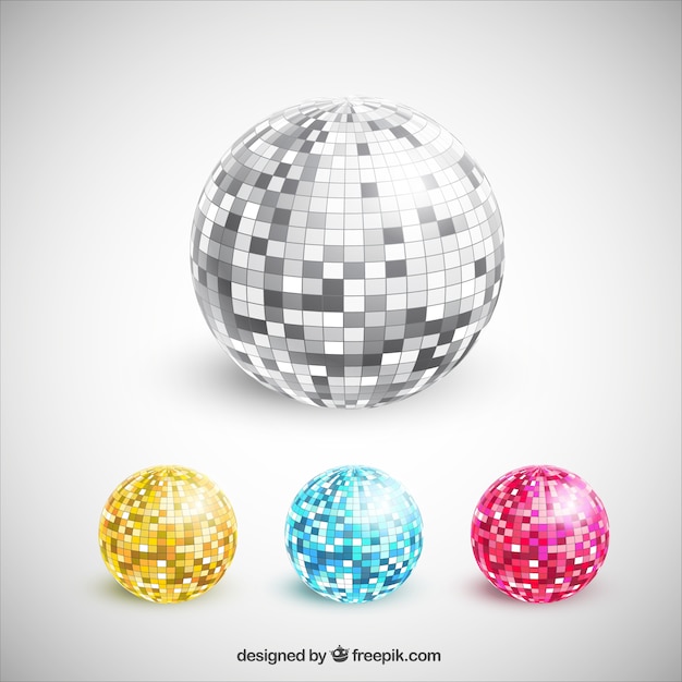 Colorful disco balls collection