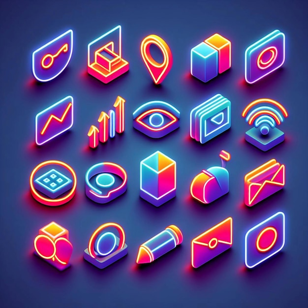 a colorful display of different symbols and symbols