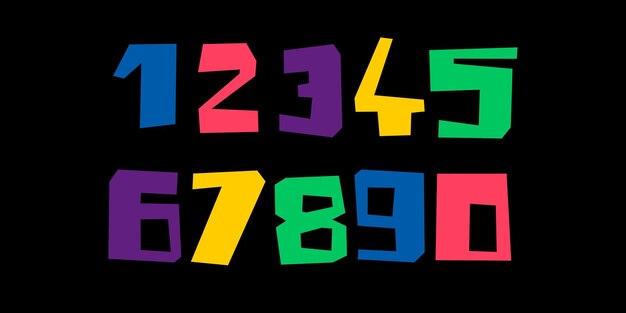 A colorful display of numbers and letters with numbers and numbers