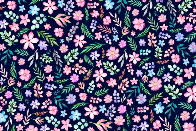 Colorful ditsy floral print background. floral background with small flowers.