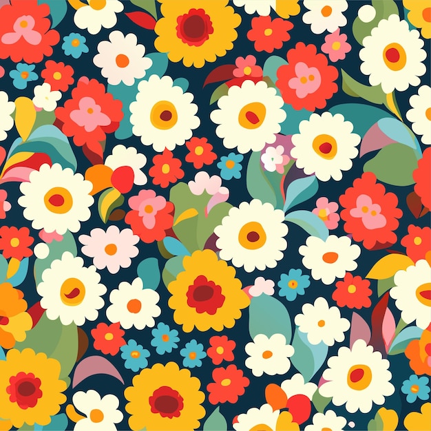 Colorful ditsy floral print background