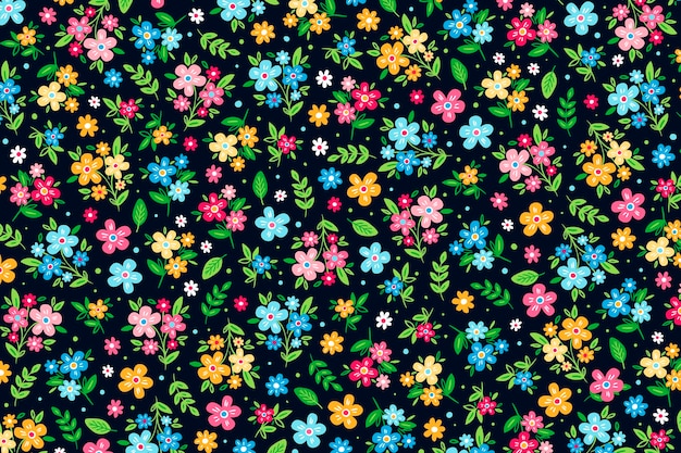 Colorful ditsy floral print background