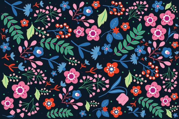 Colorful ditsy floral print background