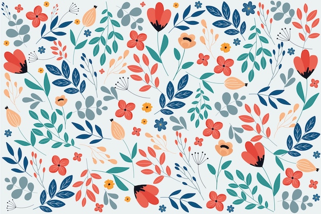 Colorful Ditsy Floral Print Background