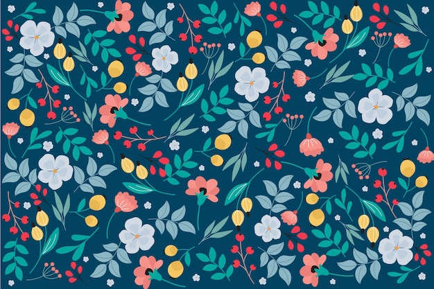 Vector colorful ditsy floral print background