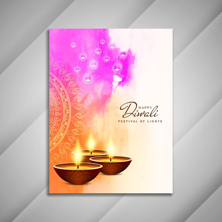 Вектор абстрактный стильный дизайн брошюр happy diwali