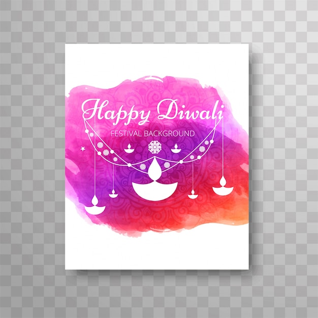 Colorful diwali watercolor brochure