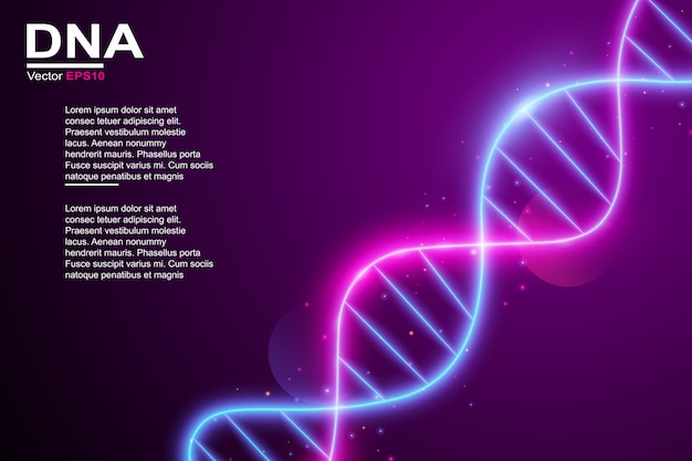 Неоновый световой эффект молекулы ДНК