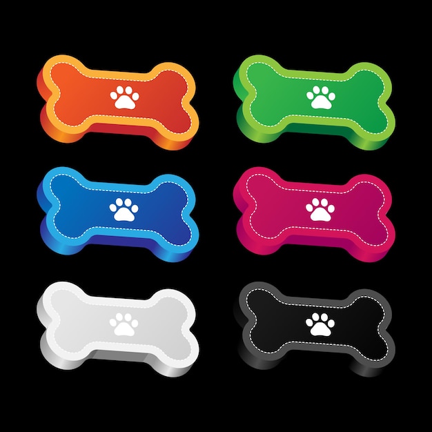 Vector colorful dog bones