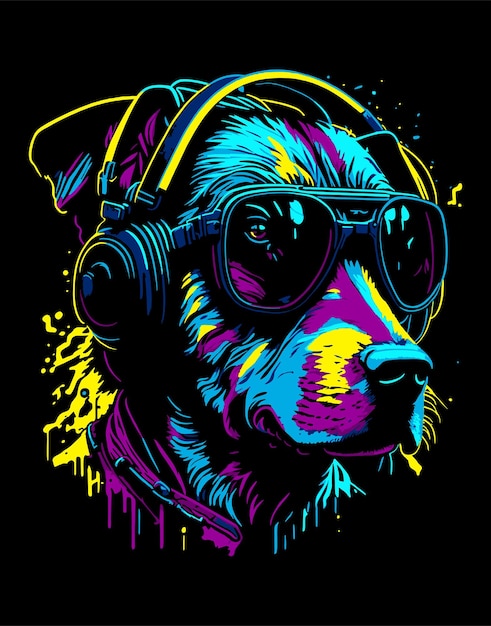 colorful dog for clothing brand