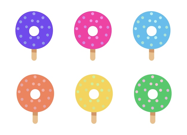 colorful donut cake pops on sticks with