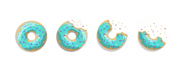 Vector colorful donuts set