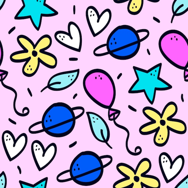 Colorful doodle pattern