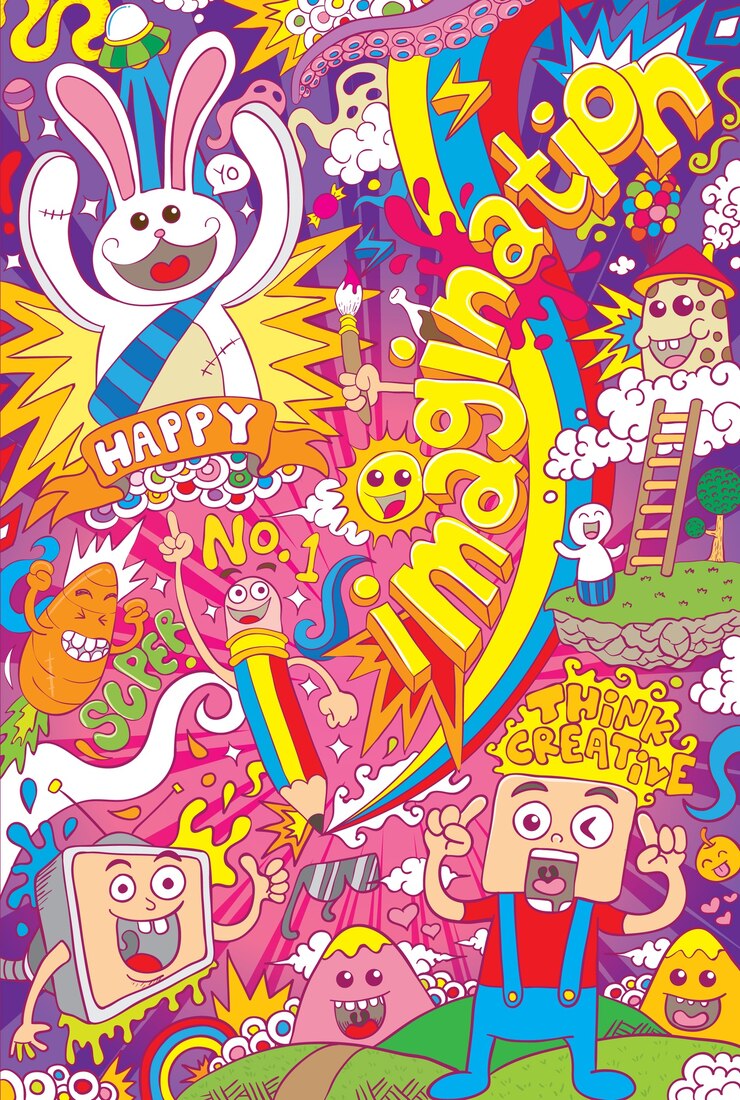 colorful doodles illustration