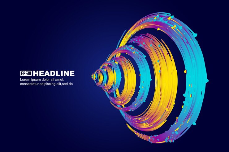 Vector the colorful dot line three dimensional hollow helix has a visual impact vector background