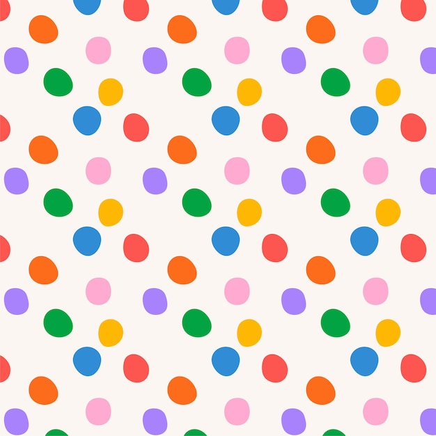 Colorful dotted seamless pattern on white background
