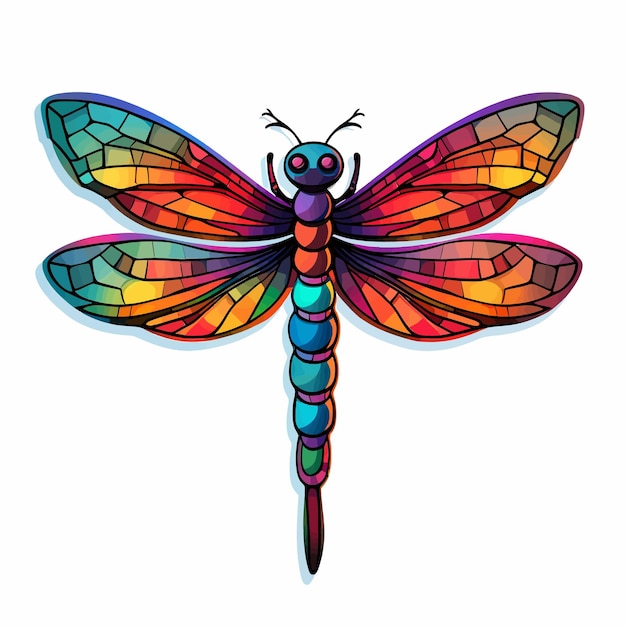 Vector colorful dragonfly