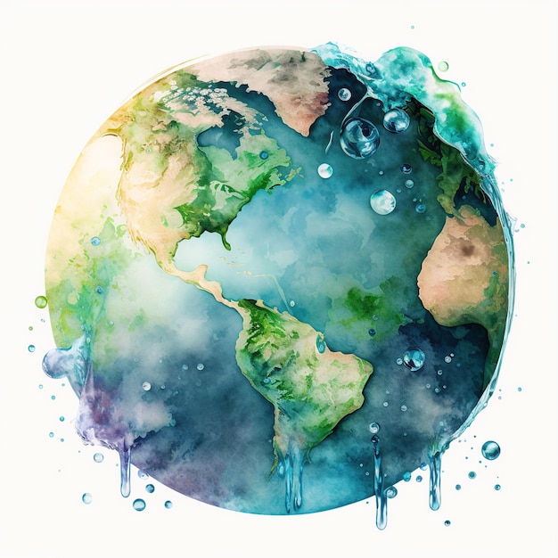 A colorful drawing of the earth with the word america on it.