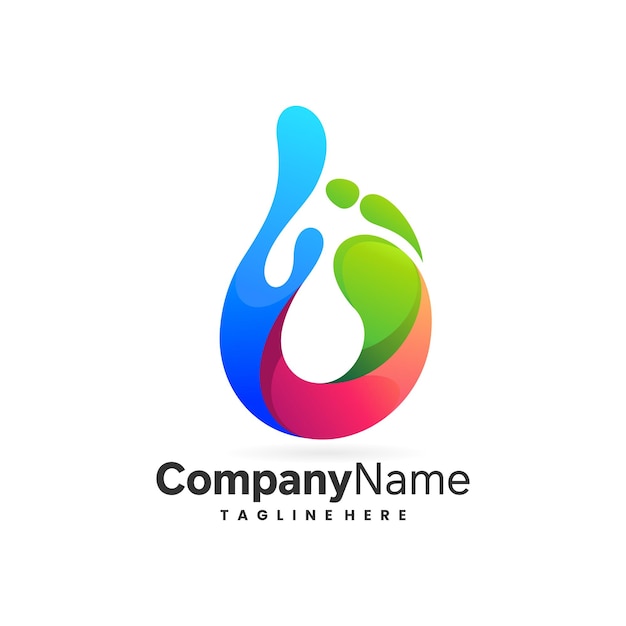 colorful droplet logo design template