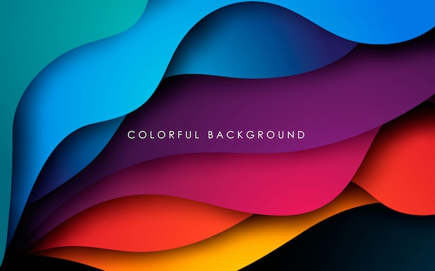 Colorful dynamic fluid papercut background