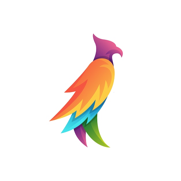 Colorful eagle character