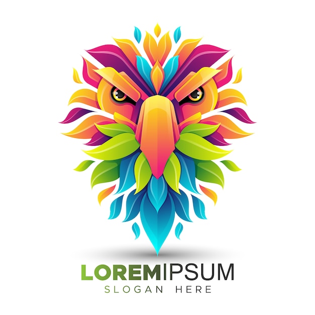 Colorful Eagle Head Logo Template