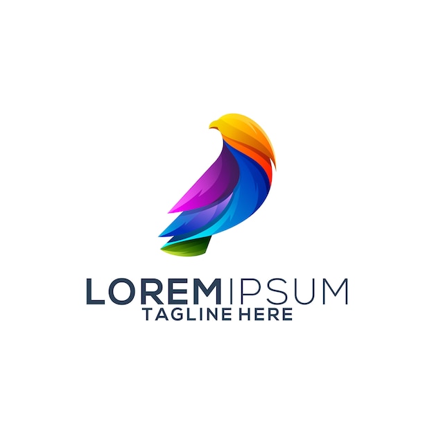 Colorful eagle logo design