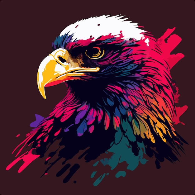 Colorful eagle pop art vector illustration