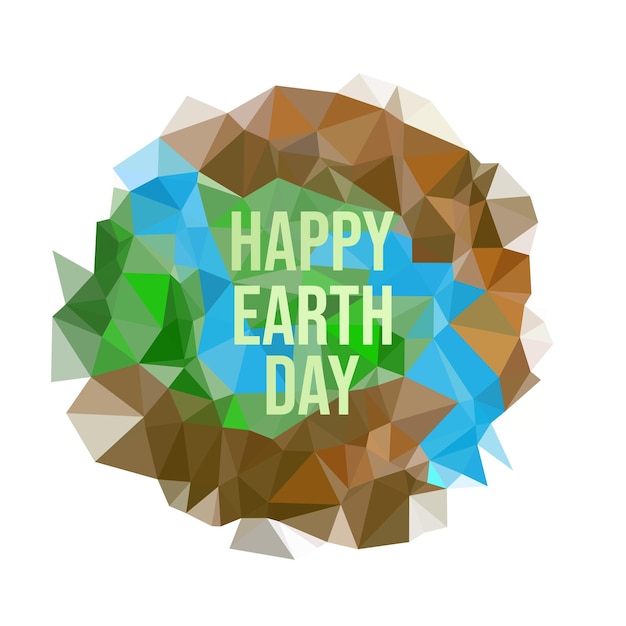 A colorful earth day logo with the words happy earth day on it.