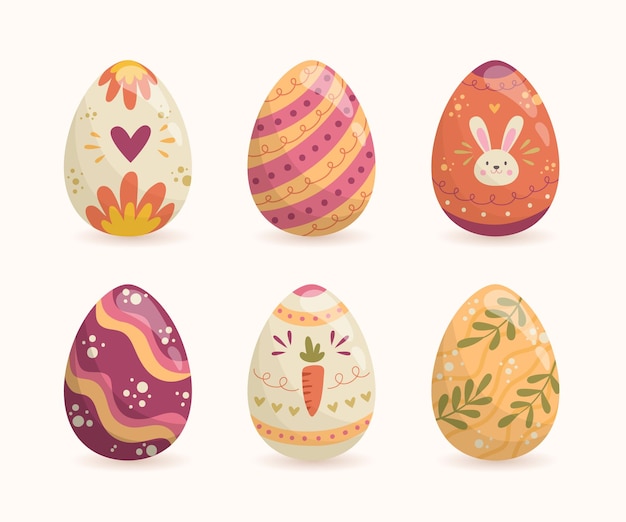 Colorful easter egg collection