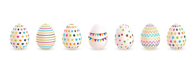 Vector colorful easter eggs set vector illustration