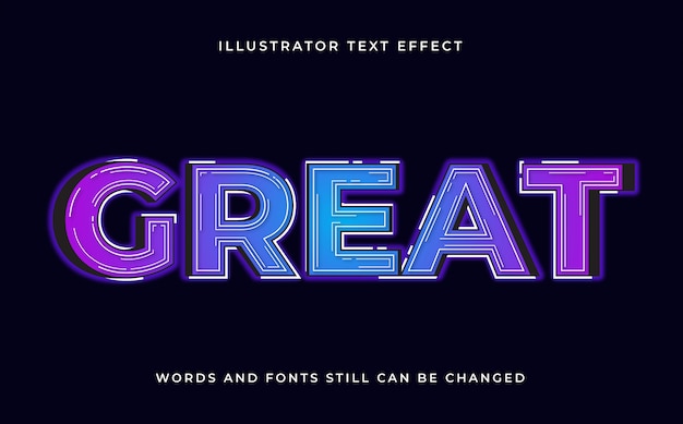 Colorful editable modern text with light effect