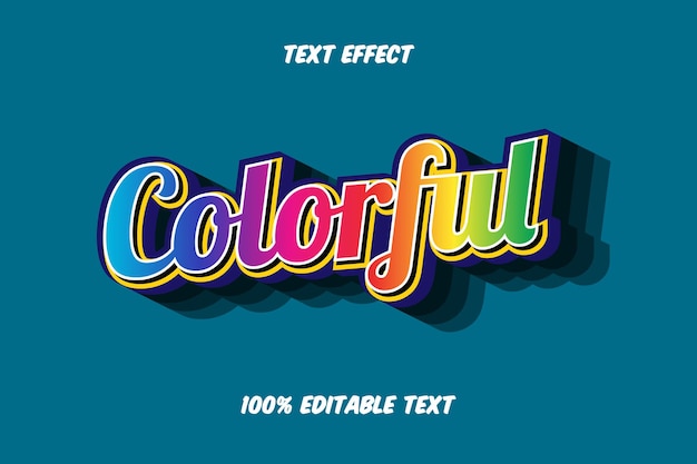 Vector colorful editable text effect