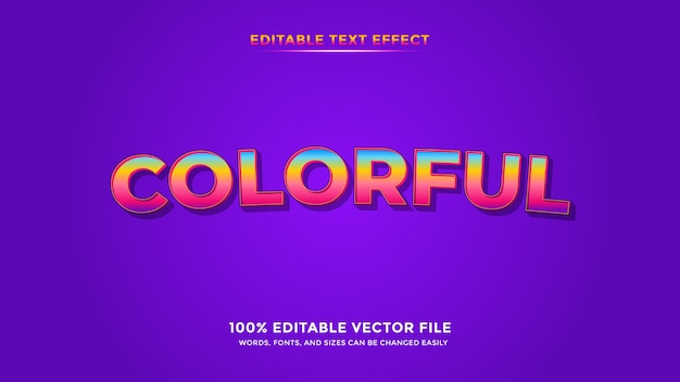 Vector colorful editable text effect