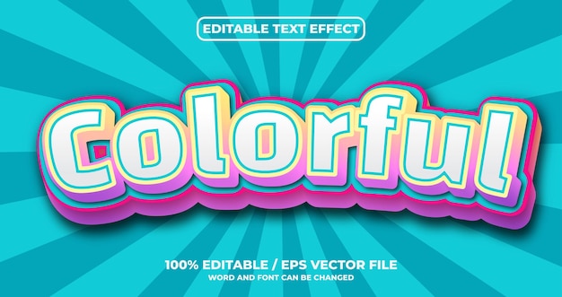 Vector colorful editable text effect