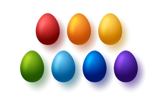 Vettore set di uova colorate