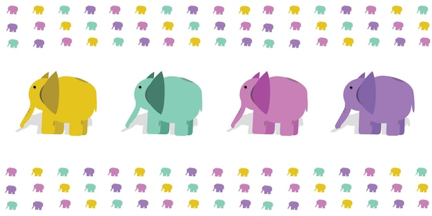 Vector colorful elephant cartoon vector