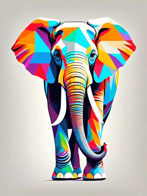 A colorful elephant paint