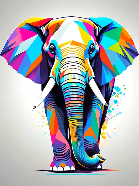 A colorful elephant paint