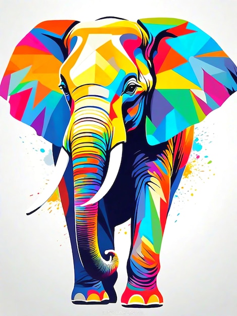 Vector a colorful elephant paint