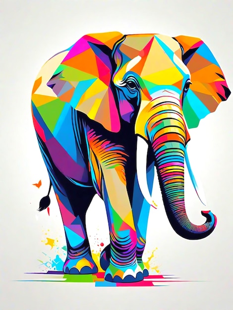 Vector a colorful elephant paint