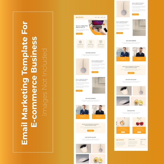 Вектор Красочная концептуальная страница электронного маркетинга или одностраничный шаблон информационного бюллетеня электронной почты в плоском дизайне
