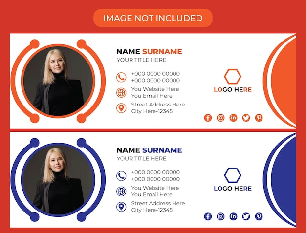 colorful email signature or social media cover template
