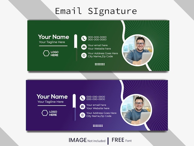 Colorful Email Signatures Template Vector Design Professional Email Signature Template