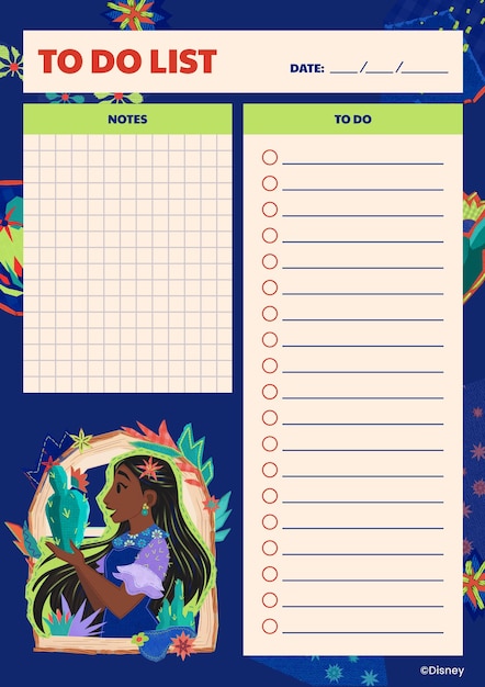 Vector colorful encanto to do list