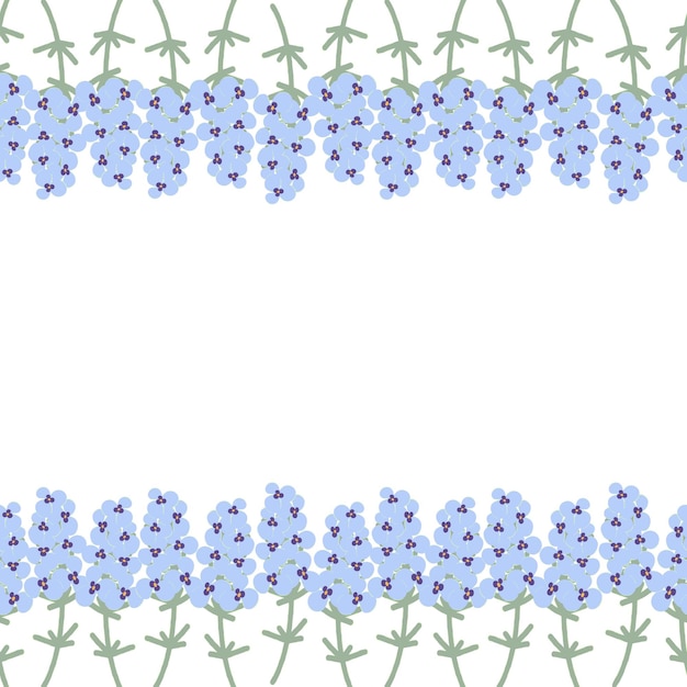 Colorful endless frame in trendy pale violet shades with flower elements Copyspase Isolate EPS