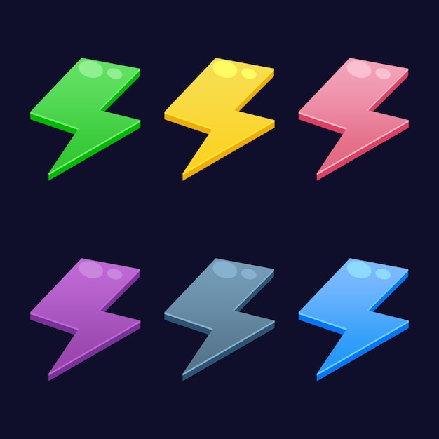 Colorful energy/stamina icons 2 game asset