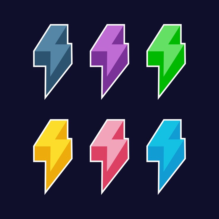 Vector 다채로운 에너지 / 체력 아이콘 4 게임 자산